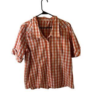 Bit‎ and bridle large western shirt snap buttons orange blue colors